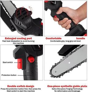 gaze me Mini Chainsaw Cordless Electric-Chain-Saw- 6 Inch Battery.
