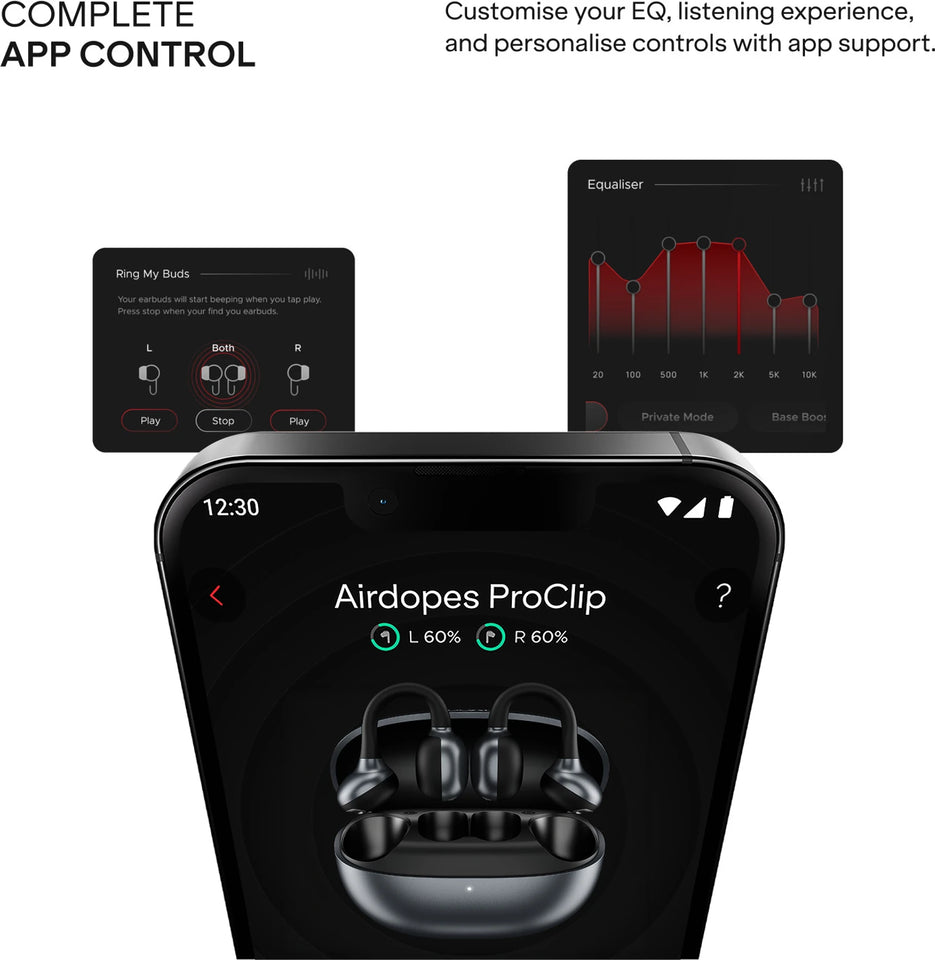 boAt Airdopes ProClip OWS Earbuds,Air Conduction Tech,52H Battery.